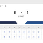 【試合結果】中日 1-8 西武 カリステ・田中・村松マルチ安打