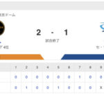 【試合結果】中日 1-2 巨人　柳6回2失点　石川タイムリー